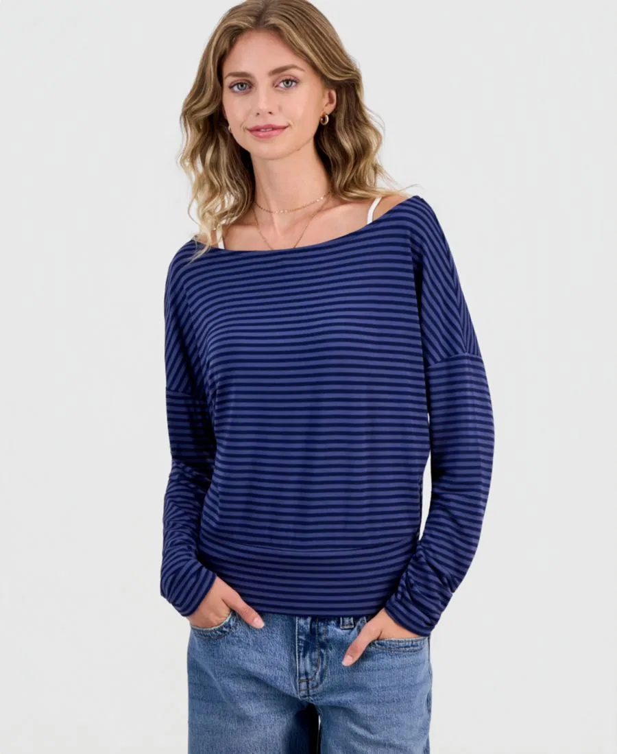 Топ с длинным рукавом-долман, в полоску Hippie Rose, Blue/Navy Stripe
