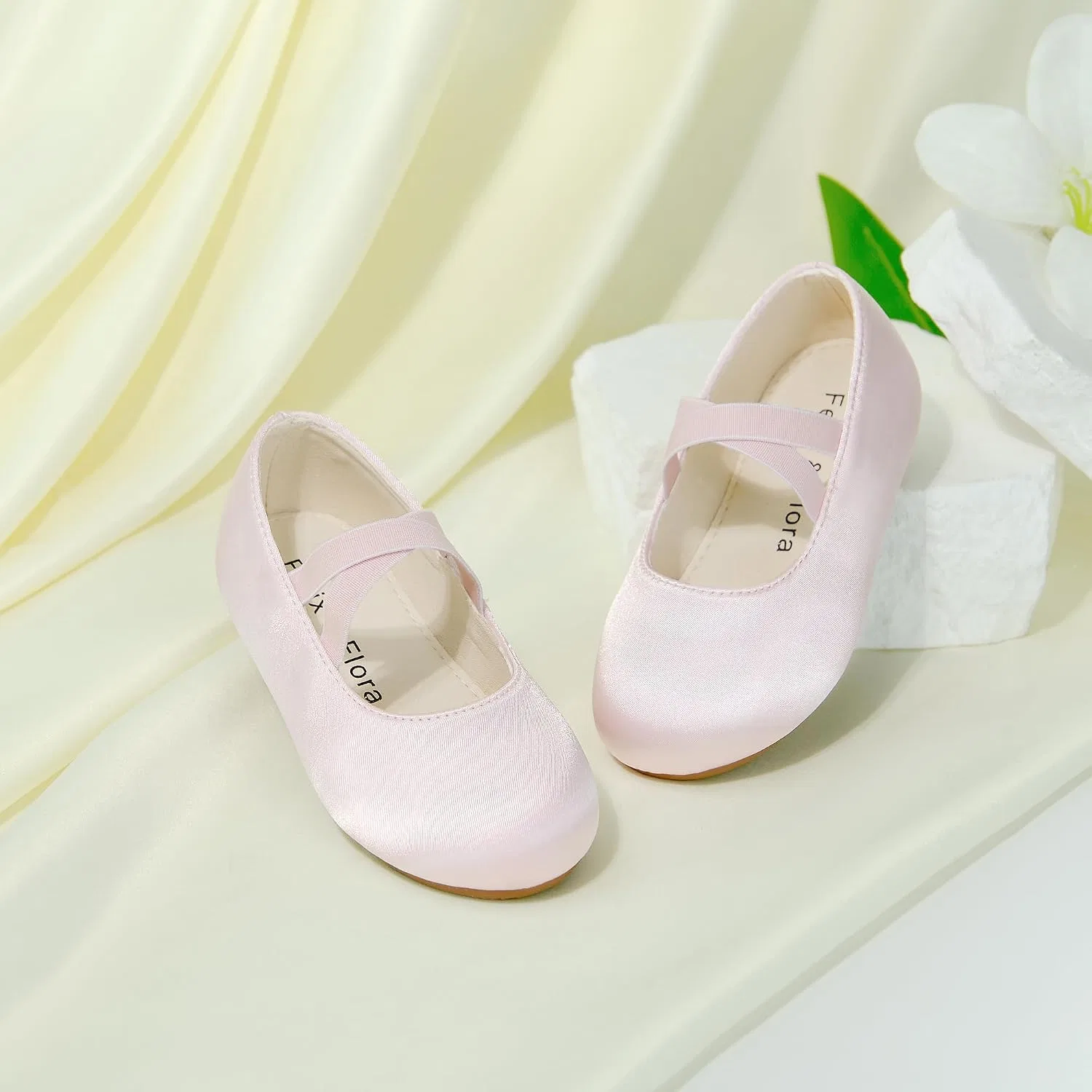 Детские туфли для девочек балетки Мэри Джейн Felix & Flora, Light Pink — фото 3
