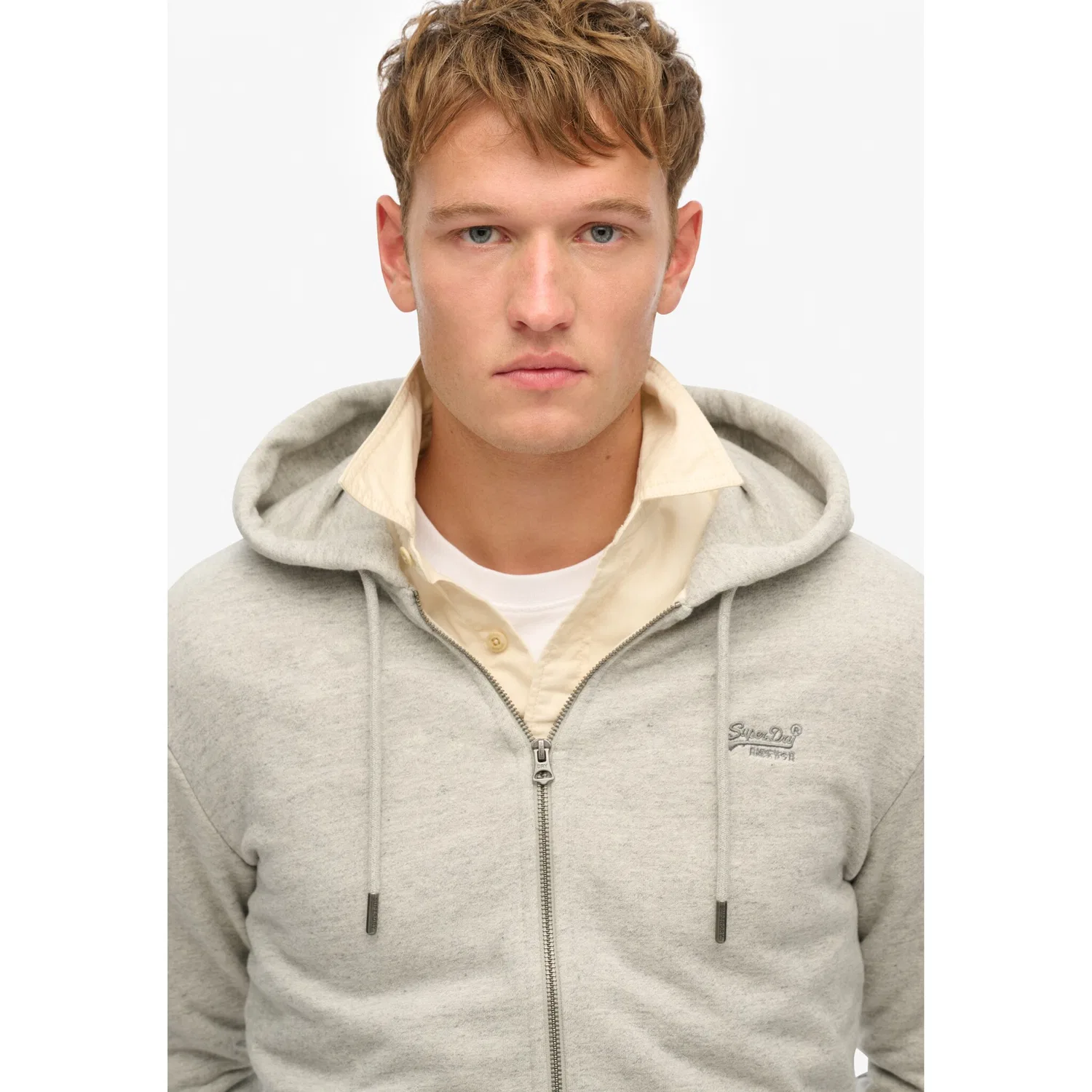 Мужская капюзонная толстовка с логотипом Superdry, Varsity Grey Grindle — фото 3