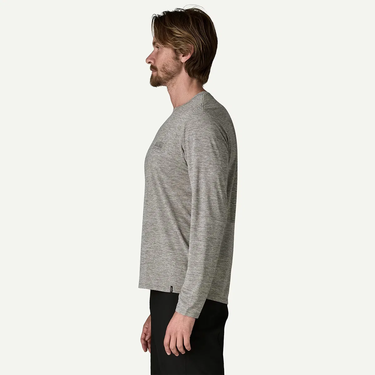 Мужская футболка с длинным рукавом с принтом Strataspire Patagonia, Feather Grey — фото 3