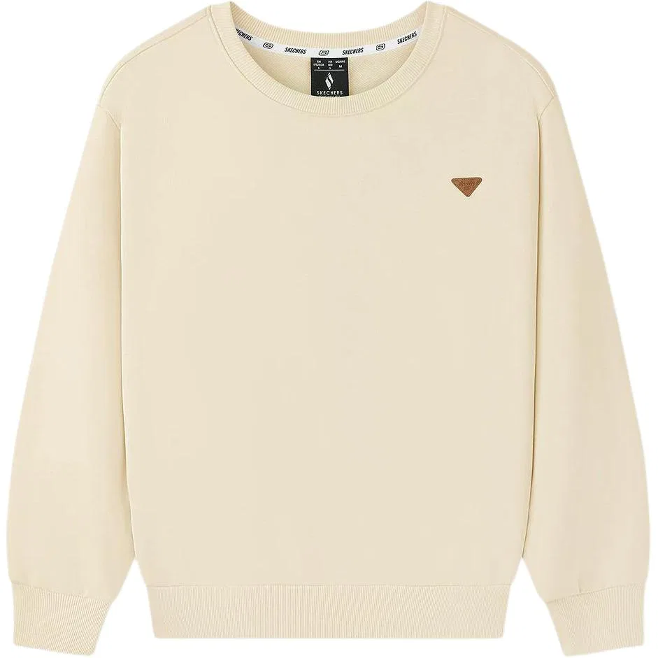 Детский свитшот унисекс с круглым вырезом, свободный крой, Skechers, Ivory White/001J