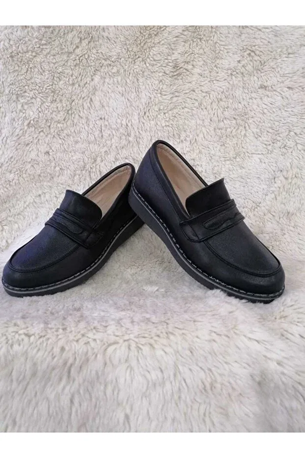 Детские ортопедические туфли для мальчиков без шнуровки Özgür Kids, Black — фото 3