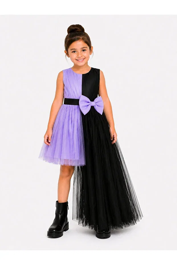 Детское платье для девочек асимметричное из тюля Kuromi Dress Thequest, Purple — фото 4