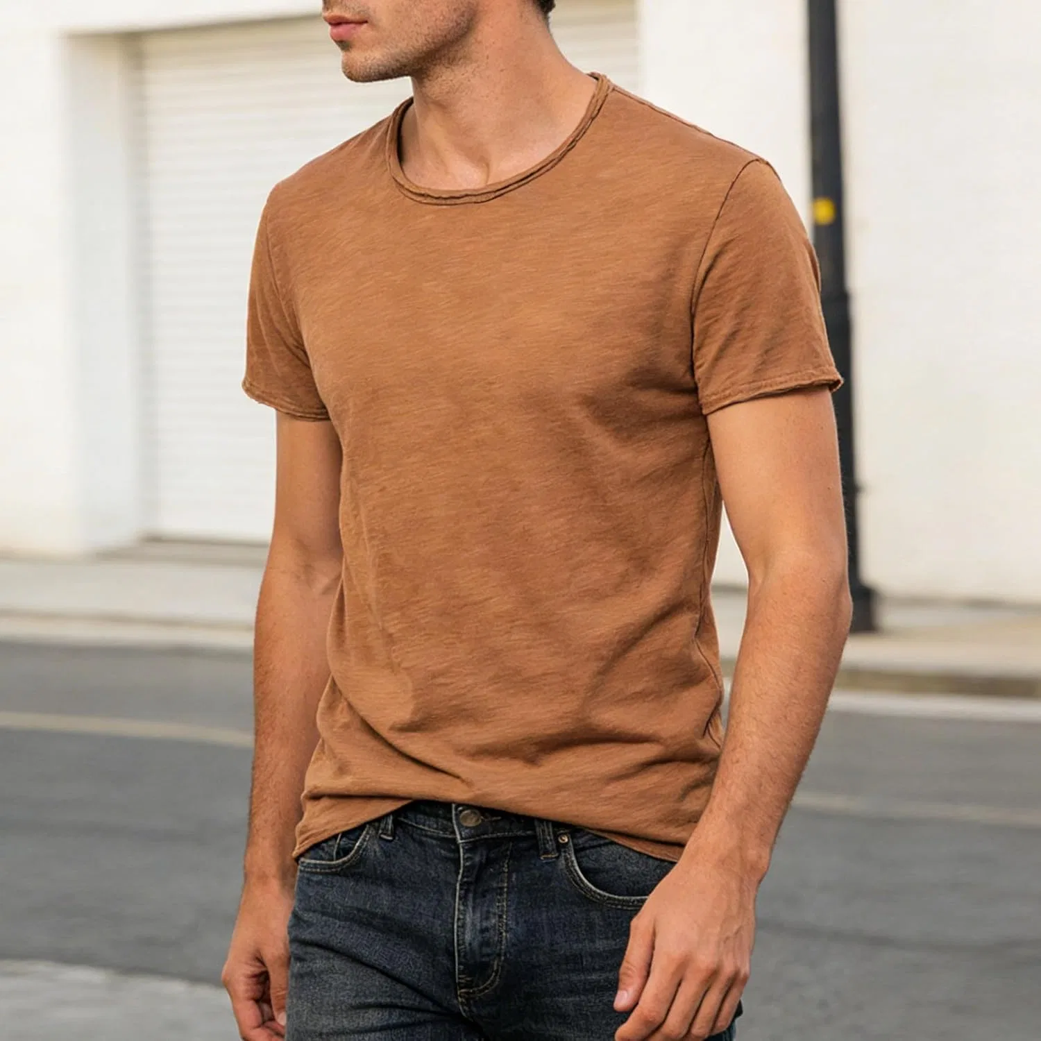 Мужская футболка с V-образным вырезом Running Shirts, Brown — фото 3