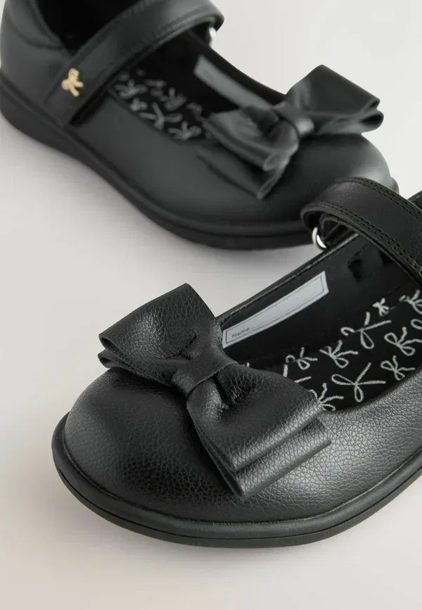 Туфли с бантом Wide fit Next black matt, черный — фото 3