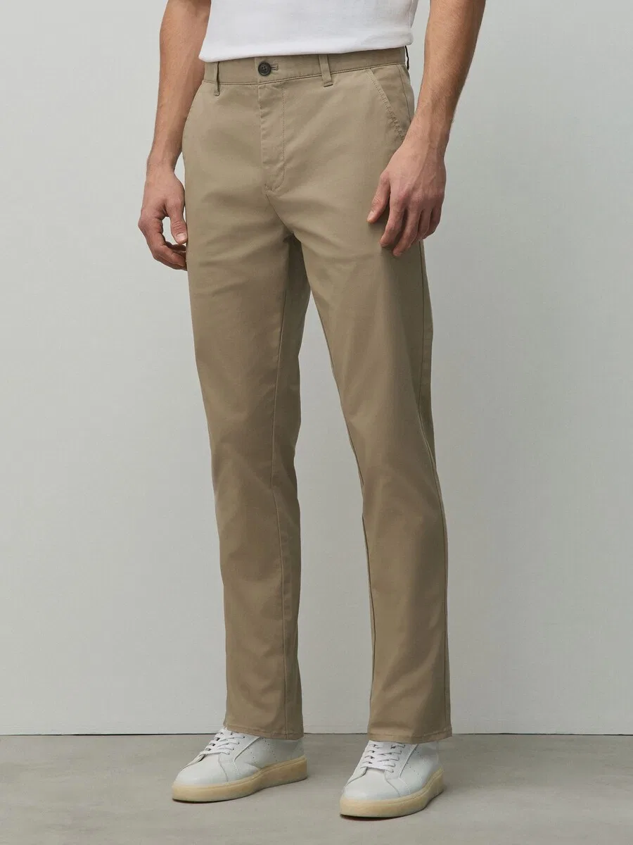 Брюки-чиносы Next Slim fit, серо-бежевый цвет — фото 2