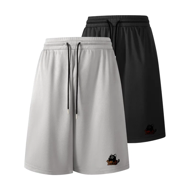 Детские шорты повседневные тонкие Tonlion, Light Gray + Black