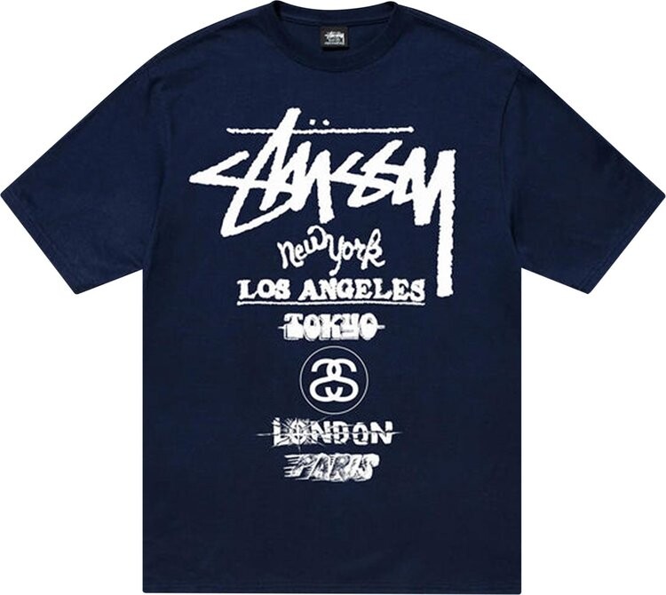 

Футболка Stussy Tour Tee 'Navy', синий