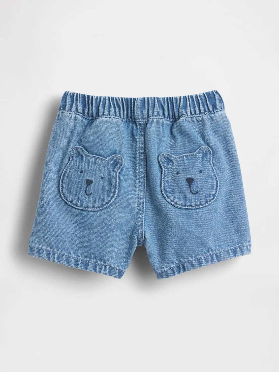 Шорты джинсовые с эластичным поясом, модель Blue Bear Pocket Gap, синий — фото 2