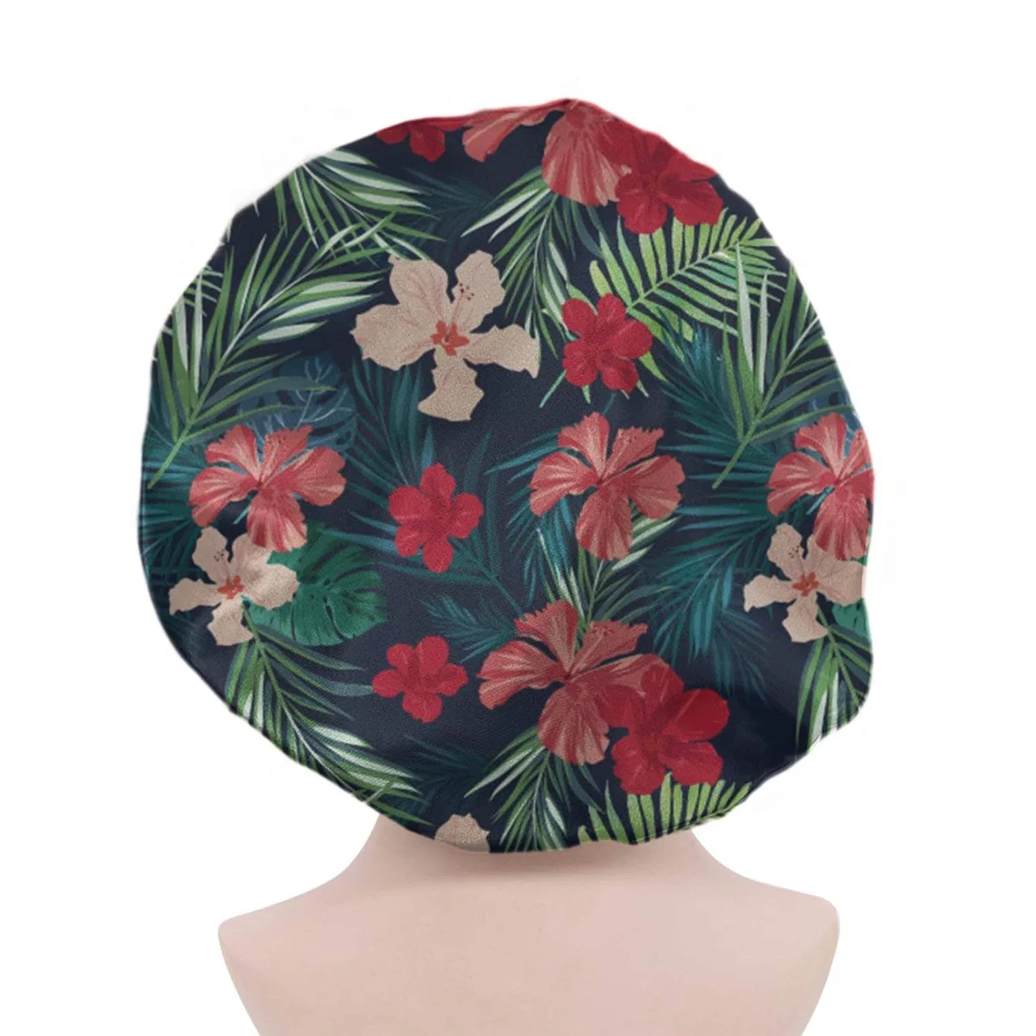 Шапочка для душа с принтом Tropical Leaf, chaqlin, двойной слой сатина, 37x37 см — фото 2