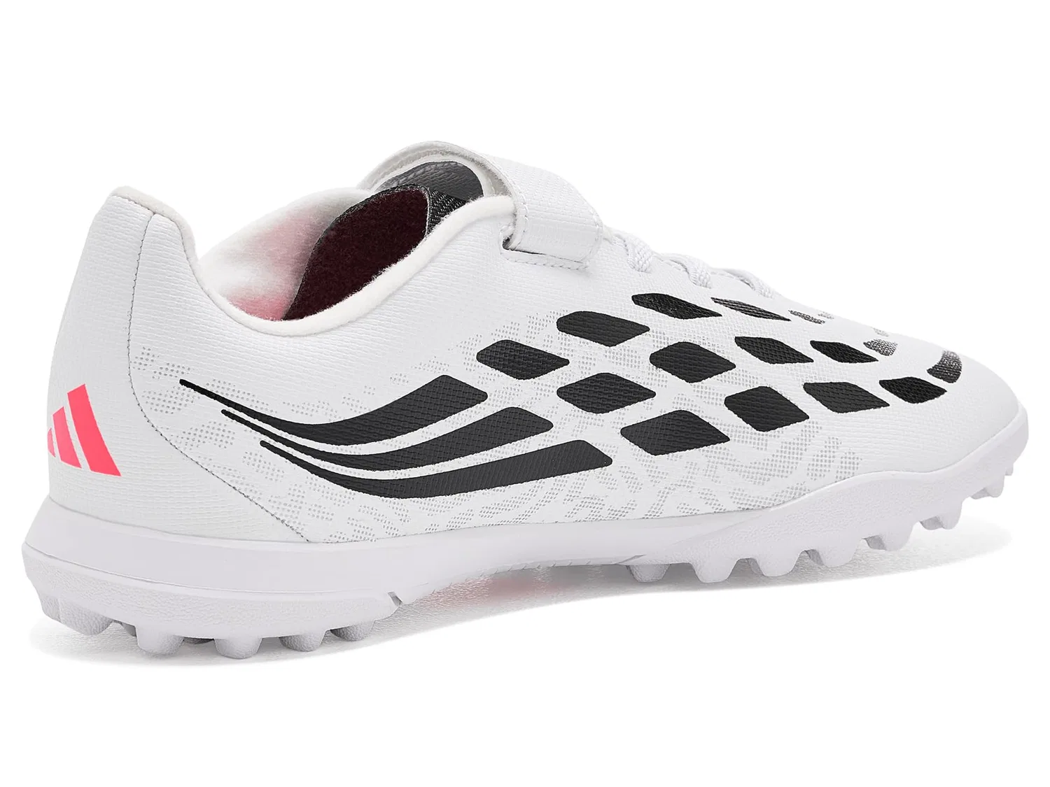 Бутсы Predator Club Hook & Loop Turf (для маленьких и больших детей) Adidas Kids, White/Solar Turbo/Black — фото 4