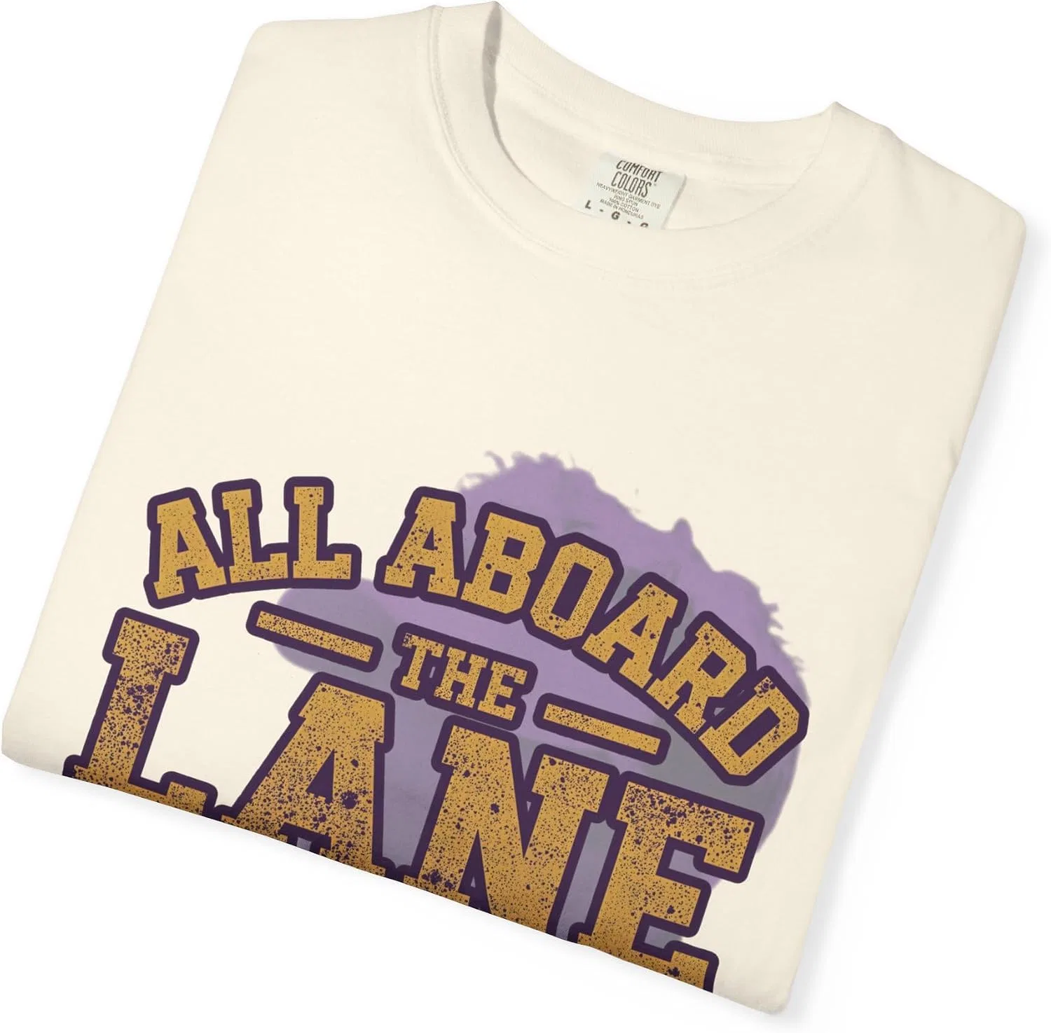 Футболка с принтом All Aboard The Lane Train Comfort Colors, Ivory — фото 3