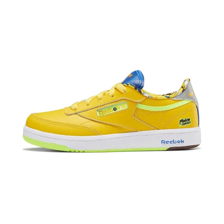 Детские кроссовки для скейтбординга с принтом Minions Club C Low, Reebok, Yellow Blue