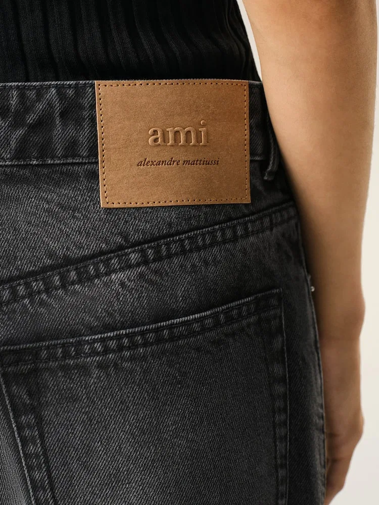 Джинсы свободного кроя, Noir Used AMI PARIS, Black — фото 4