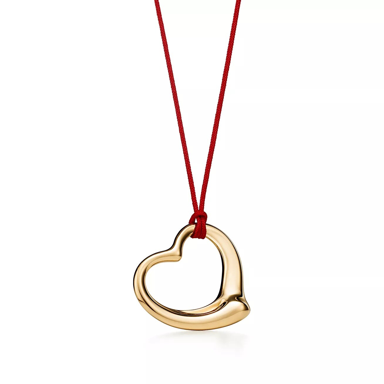 

Колье Tiffany & Co. x Elsa Peretti Open Heart, золото/красный шелк