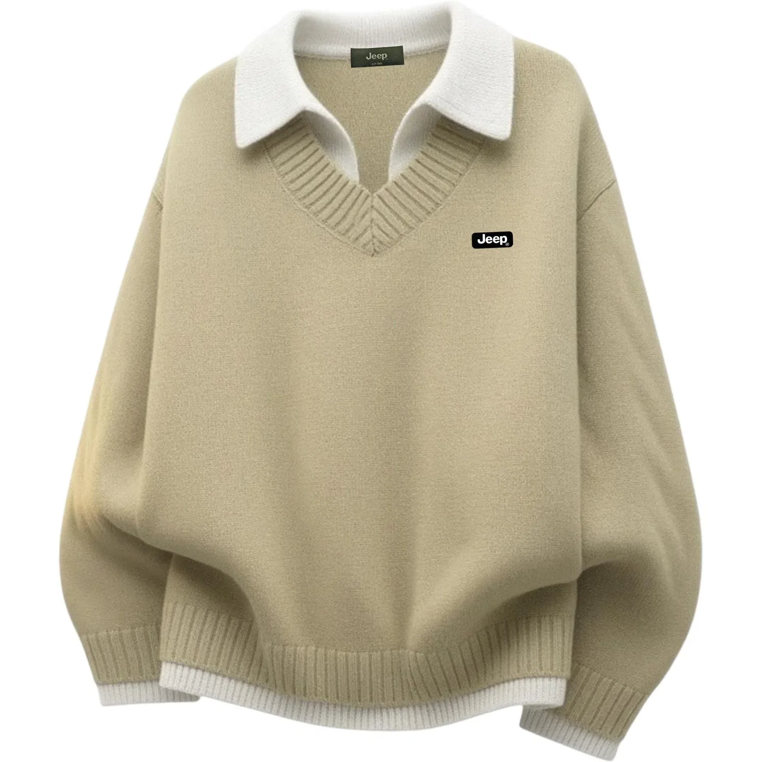 Детский свитер с лацканом Unisex Lapel Moderate Jeep, Light Green