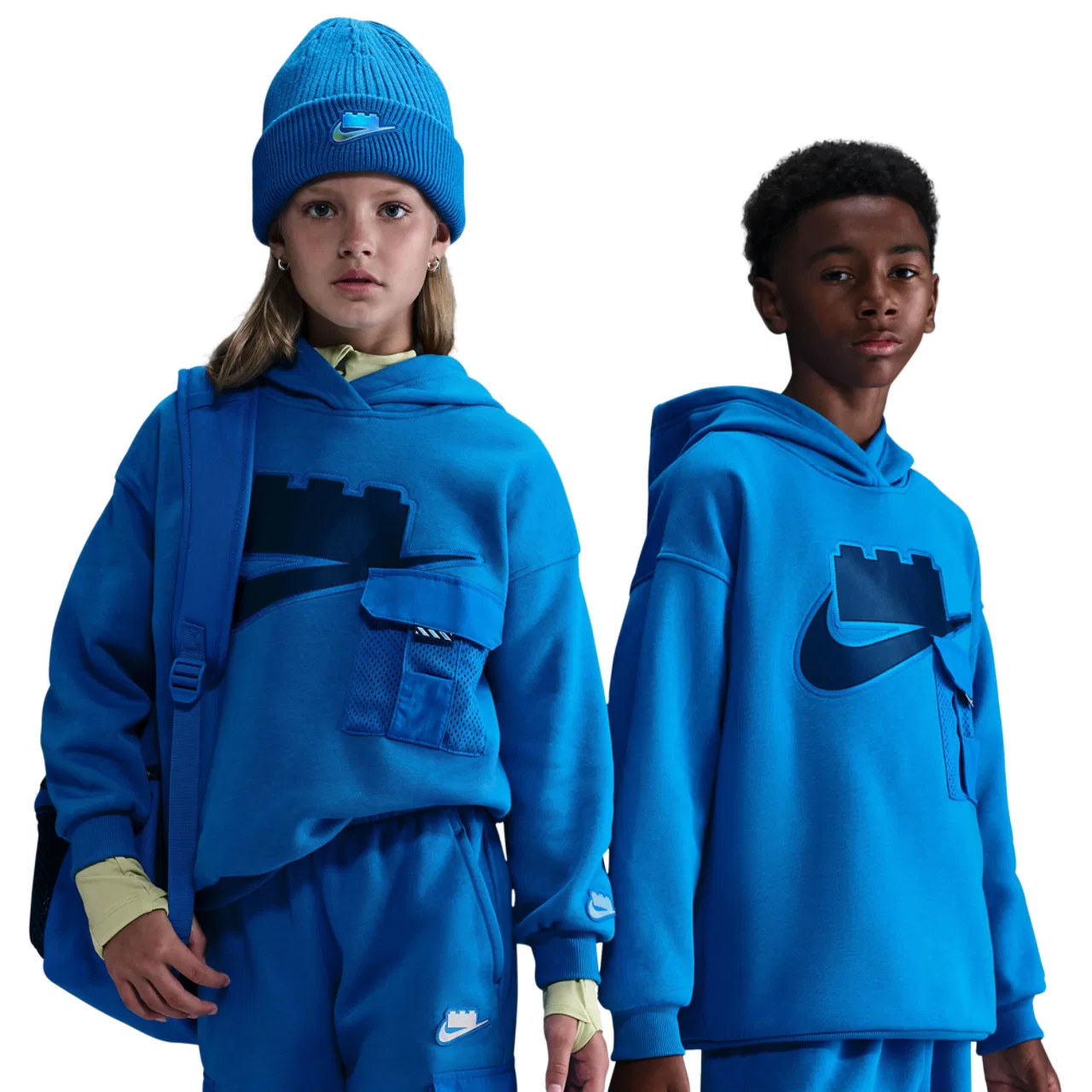 Худи для мальчиков NSW LEGO Club Fleece Pullover Nike, цвет Cobalt Blaze/Cobalt Blaze