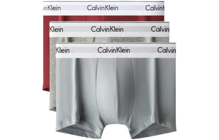 Мужские боксеры с логотипом Calvin Klein, комплект из 3 штук, Calvin Klein, Smoky Red/Star Gray/Misty Blue — фото 3