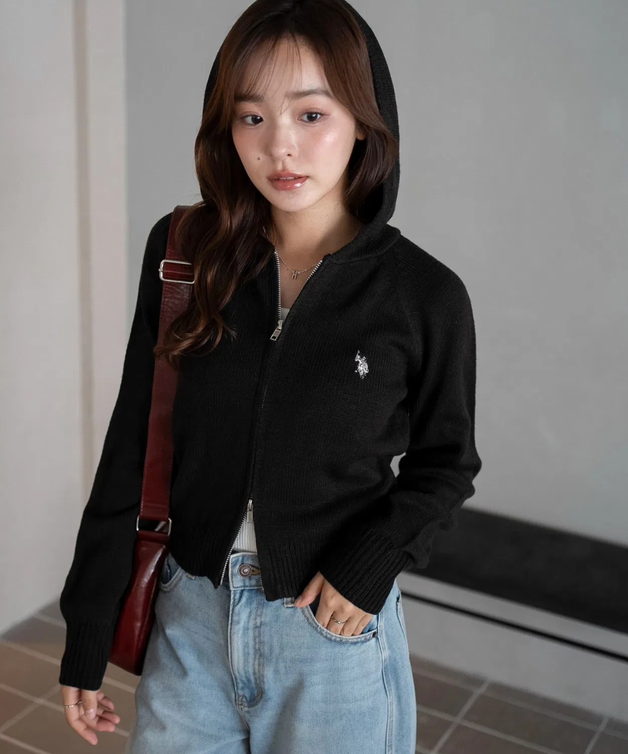 Женский джемпер-худи с длинным рукавомU.S. POLO ASSN., Black