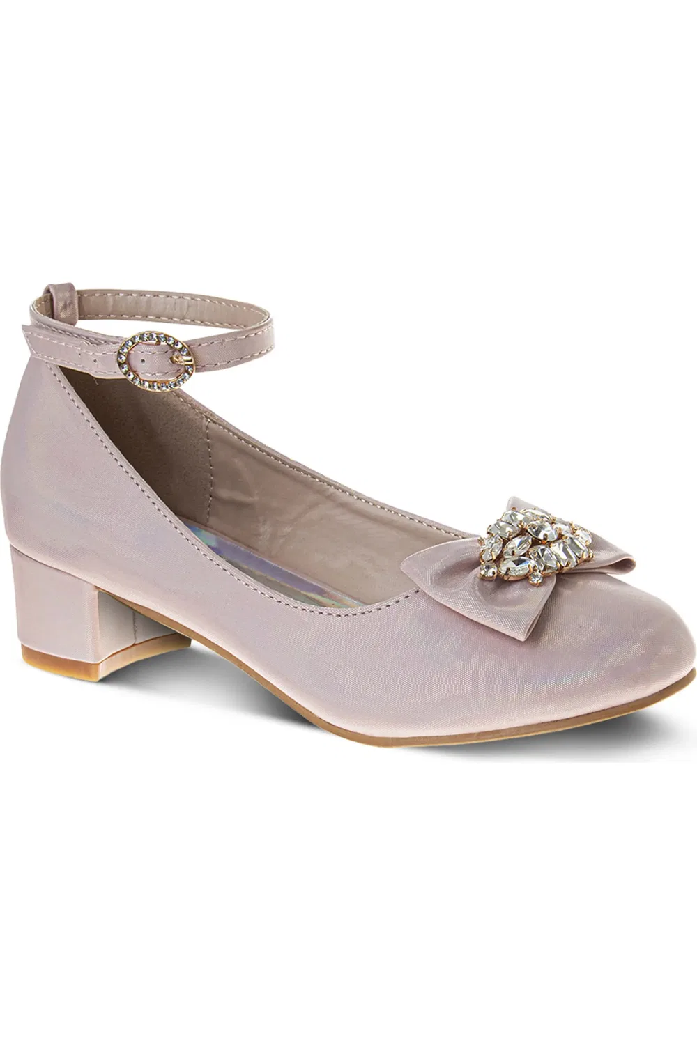 Детские туфли на каблуке с пряжкой Badgley Mischka Collection, розовый