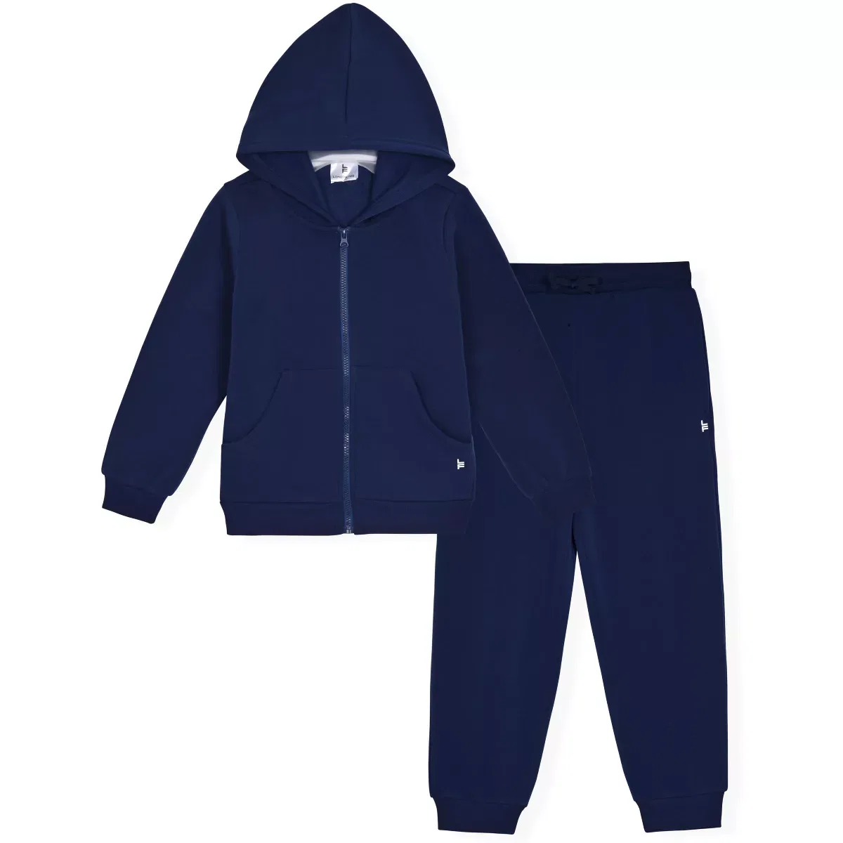 Детский комплект из флисовой худи и джоггеров LONDON FOG, Blue Solid