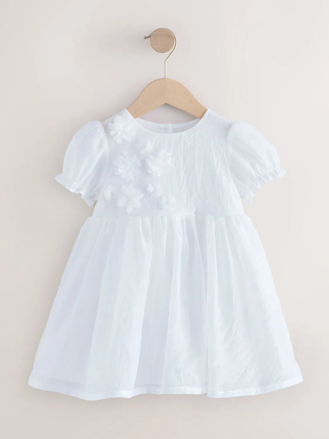 Платье с цветочной аппликацией White Flower Corsage Dress Next, белый — фото 4