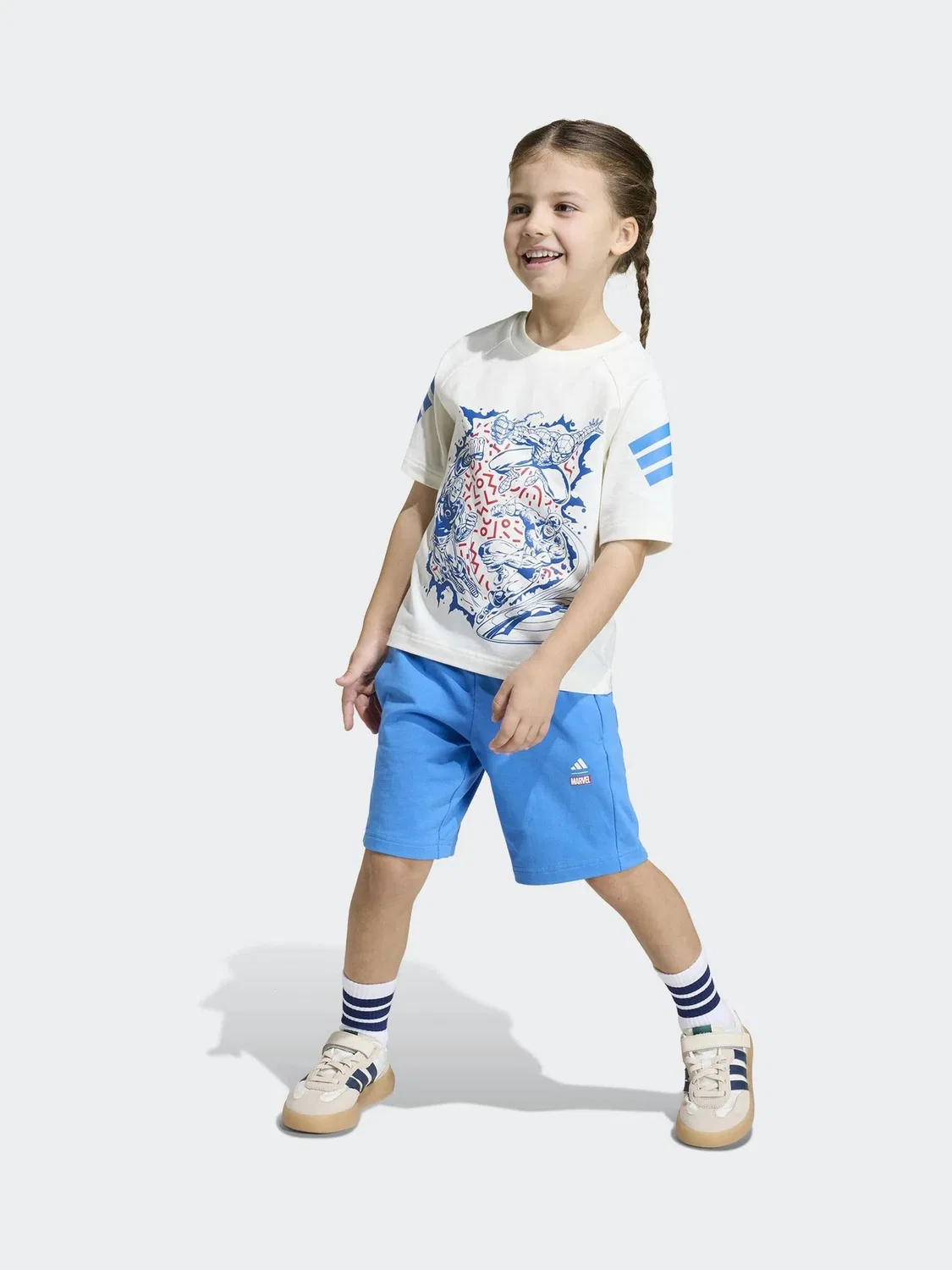 Комплект футболка и шорты Marvel Avengers adidas, белый — фото 4