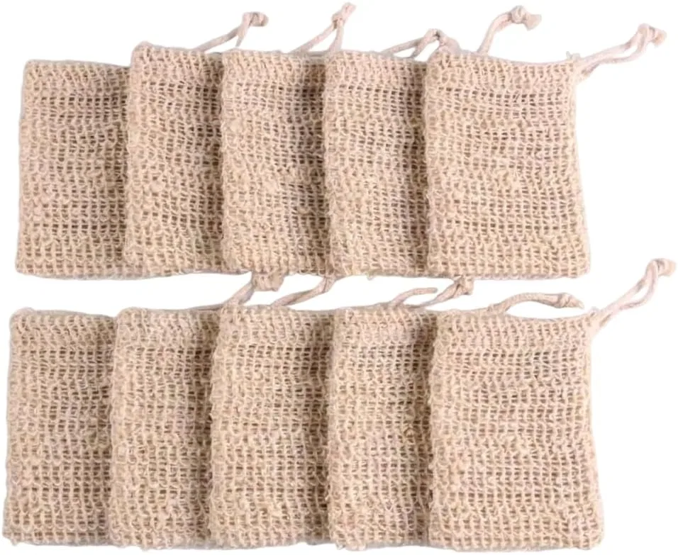 Мочалка-саше для мыла Baumwoll-Leinen-Schäumeseifentasche, 14x9x5 см, Natural Generisch