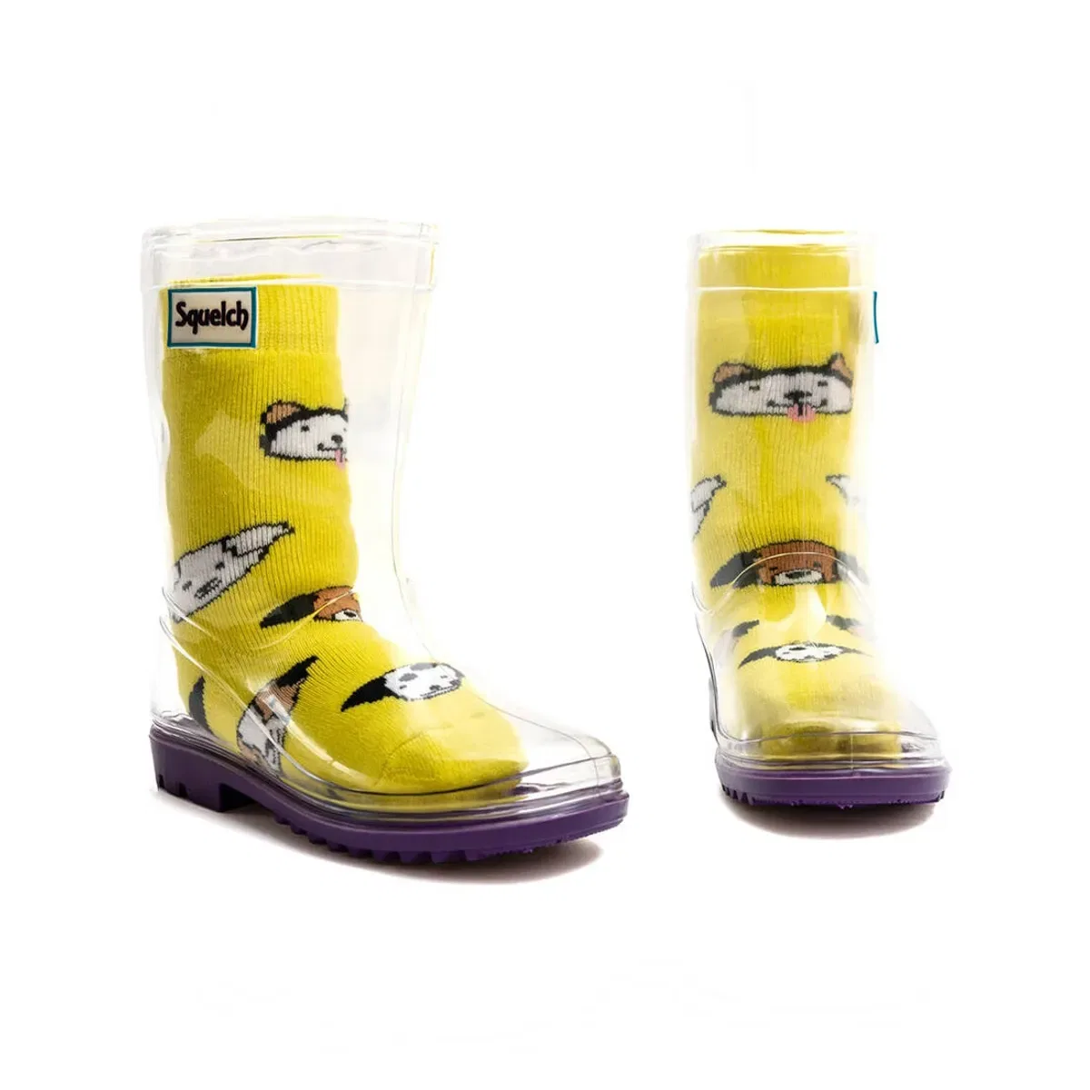 Детские носки-чехлы для резиновых сапог Squelch Wellies, Yellow — фото 2