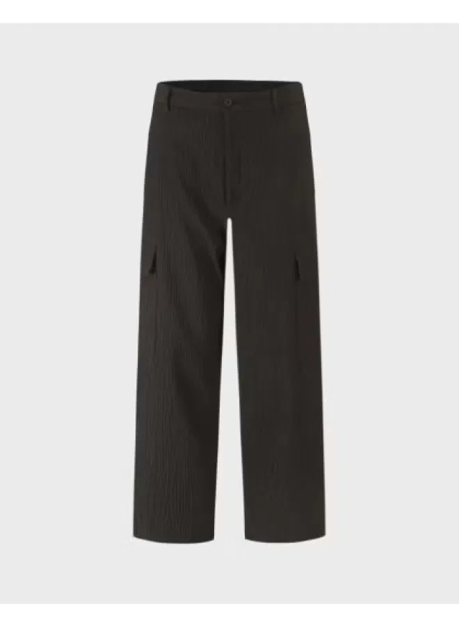 Брюки свободные с текстурой Zara, черный