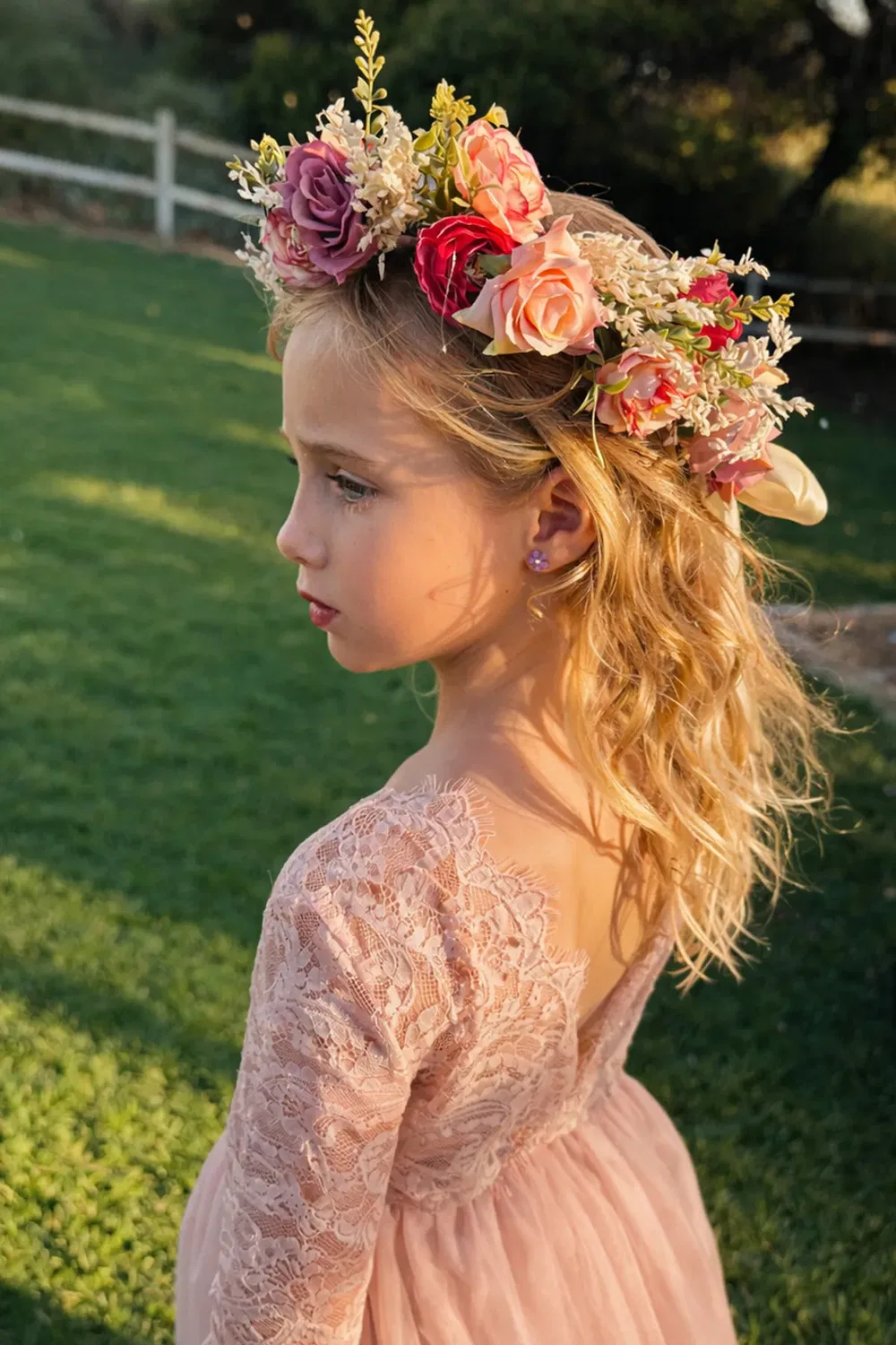 Детское платье для девочек с принтом Celestial Lilly + Bo, Pink — фото 4