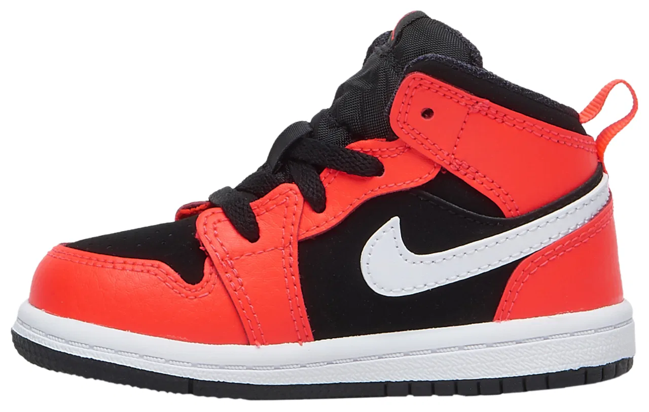 Кроссовки для мальчиков AJ 1 Mid Jordan, цвет Black/White/Infrared 23 — фото 2