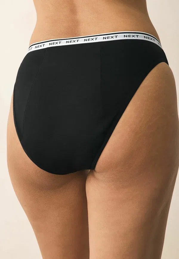 Комплект трусов 4 шт, хлопок, High fit - heavy flow full knickers, Next, черный — фото 2