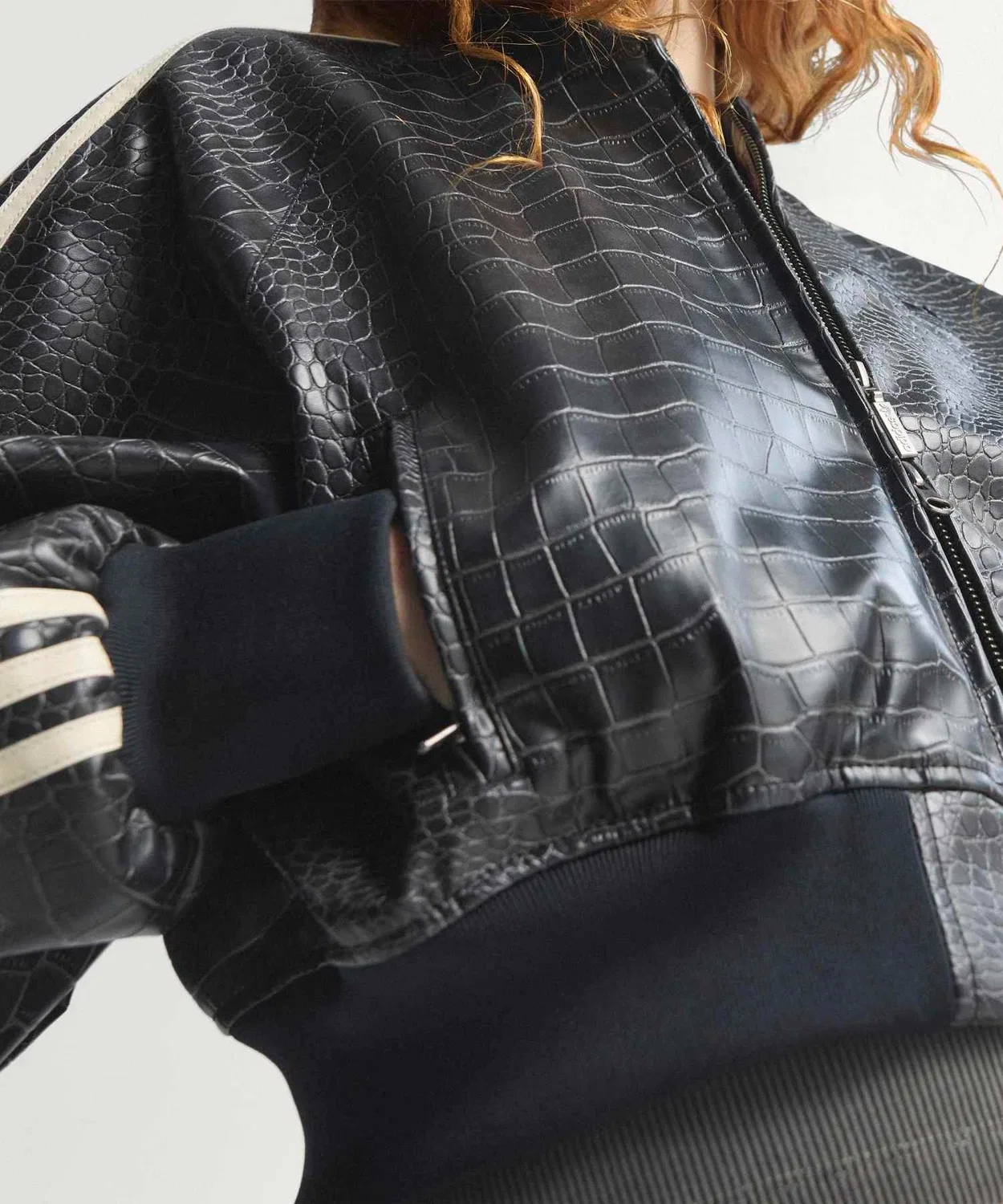 Женская куртка из искусственной кожи с длинным рукавомAdidas Originals, Black — фото 3