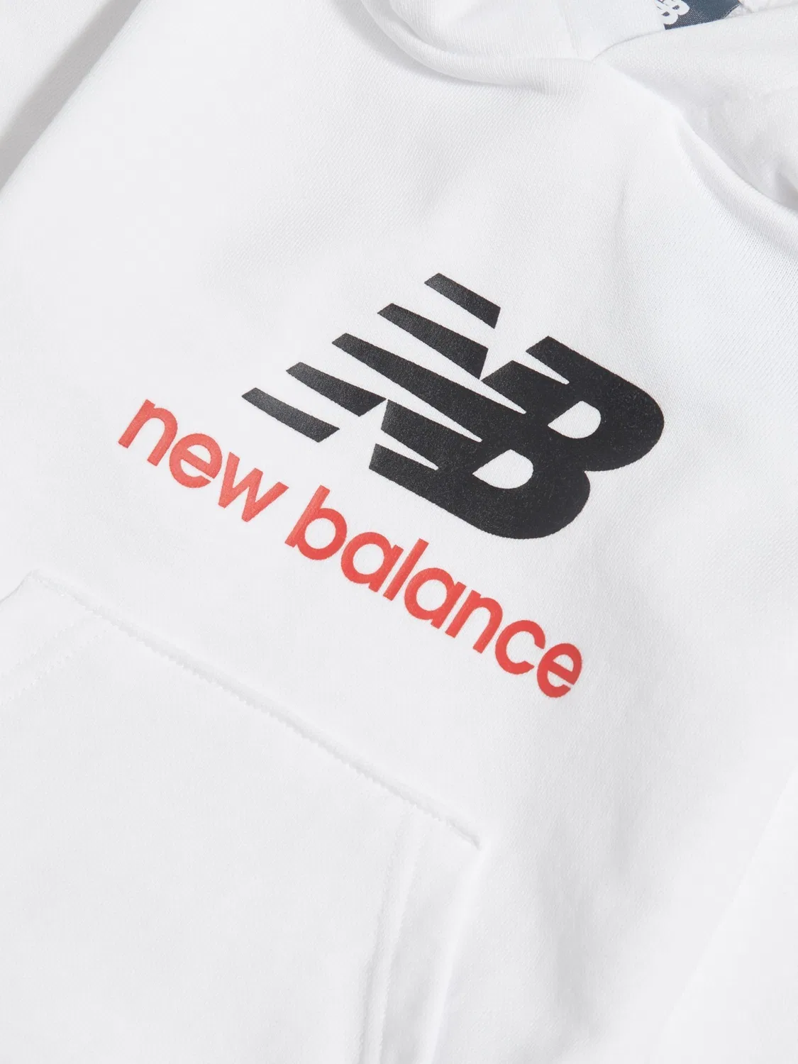 Худи из французского терри New Balance White Stacked Logo, белый — фото 3