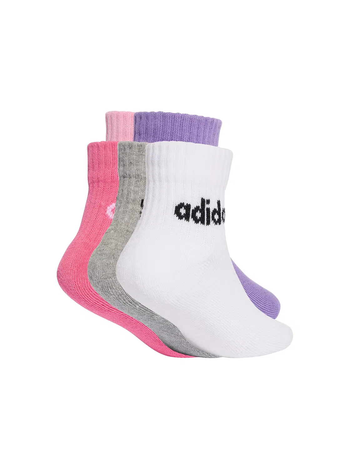 Носки-комплект 5 пар с принтом линейный Adidas, розовый — фото 2