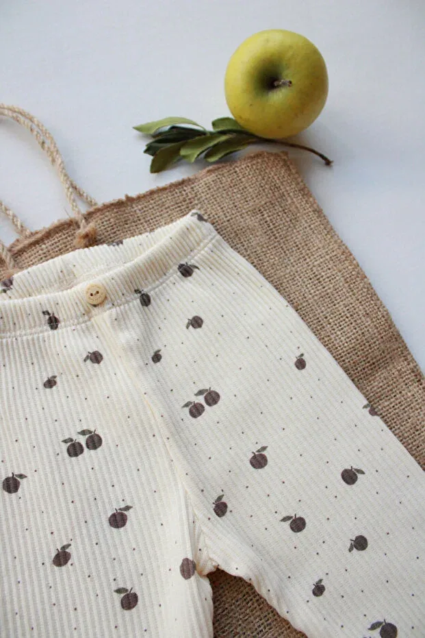 Детские леггинсы для девочек с принтом Apple Patterned Camisole Oh La La Koala For Little Ones, Nude Color — фото 2