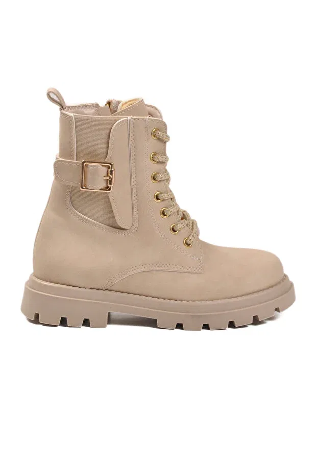 Детские ботинки для девочек на плоской подошве Aleda F Cool, Beige — фото 2