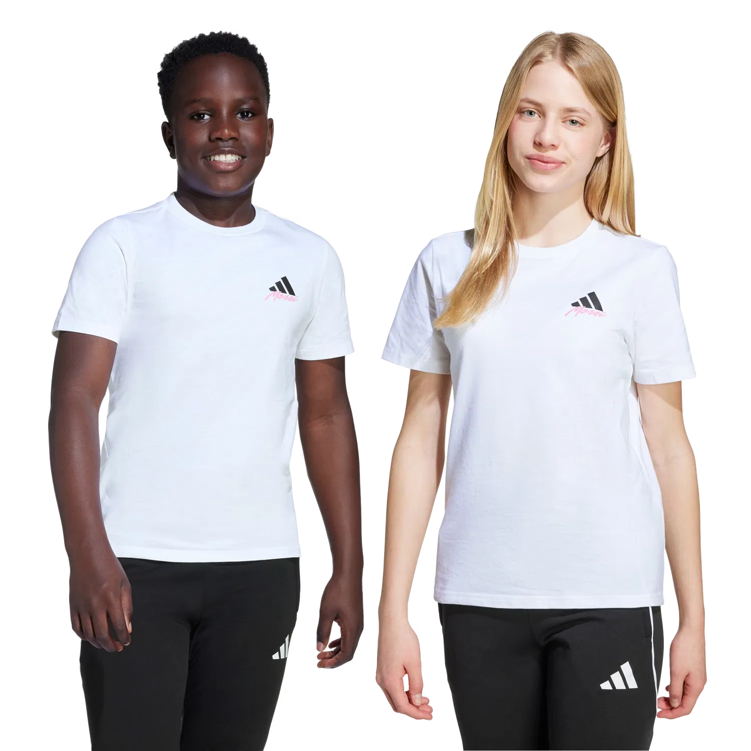 Детская футболка с графическим принтом Adidas, белый — фото 2