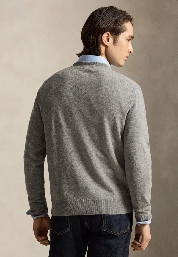 Свитер шерстяной меланжевый Wool crewneck sweater, Polo Ralph Lauren, Grey Heather — фото 3