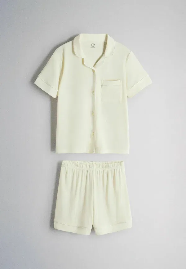 Комплект пижамы из полиэстера Regular fit - soft touch short sleeve top and short pyjamas 2 pack set, The Set Yellow, синий/желтый — фото 3