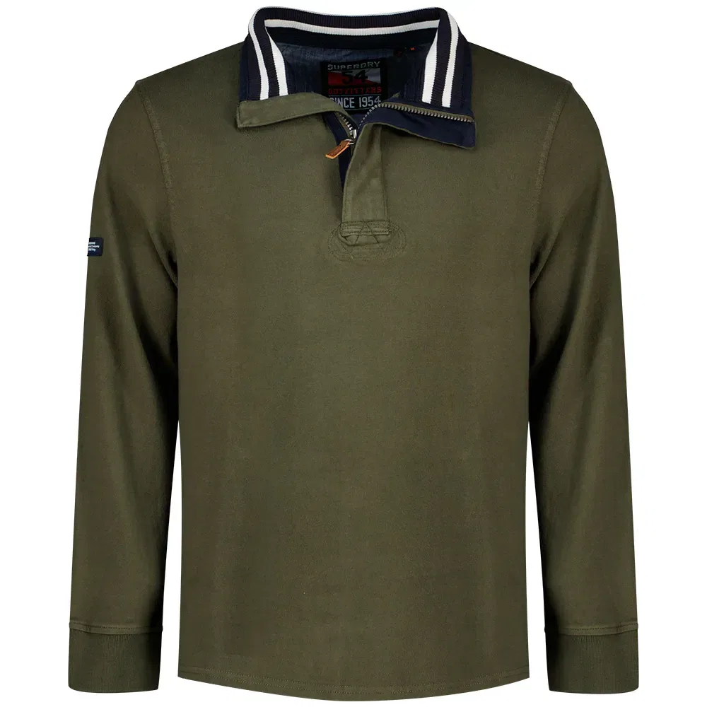 Свитшот на молнии Superdry Classics Henley Superdry, зеленый