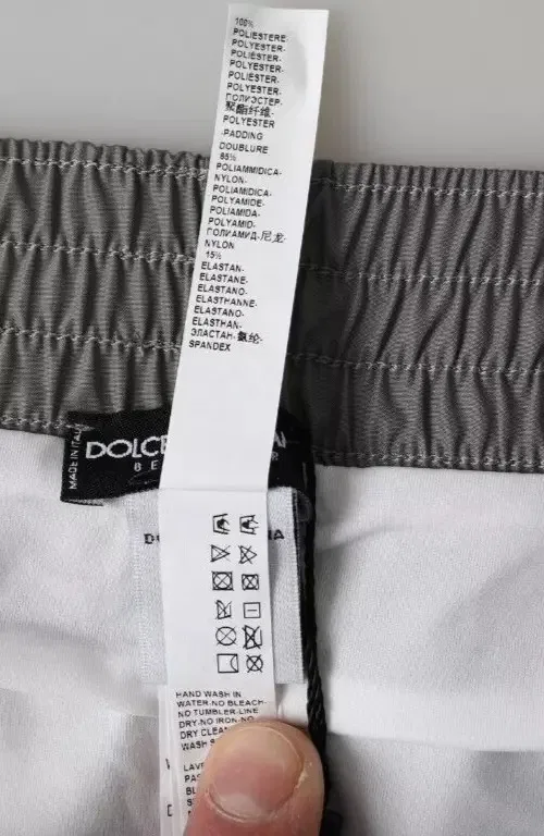 Мужские шорты для плавания с эластичным поясом Swim shorts Dolce & Gabbana, Dark Gray — фото 3