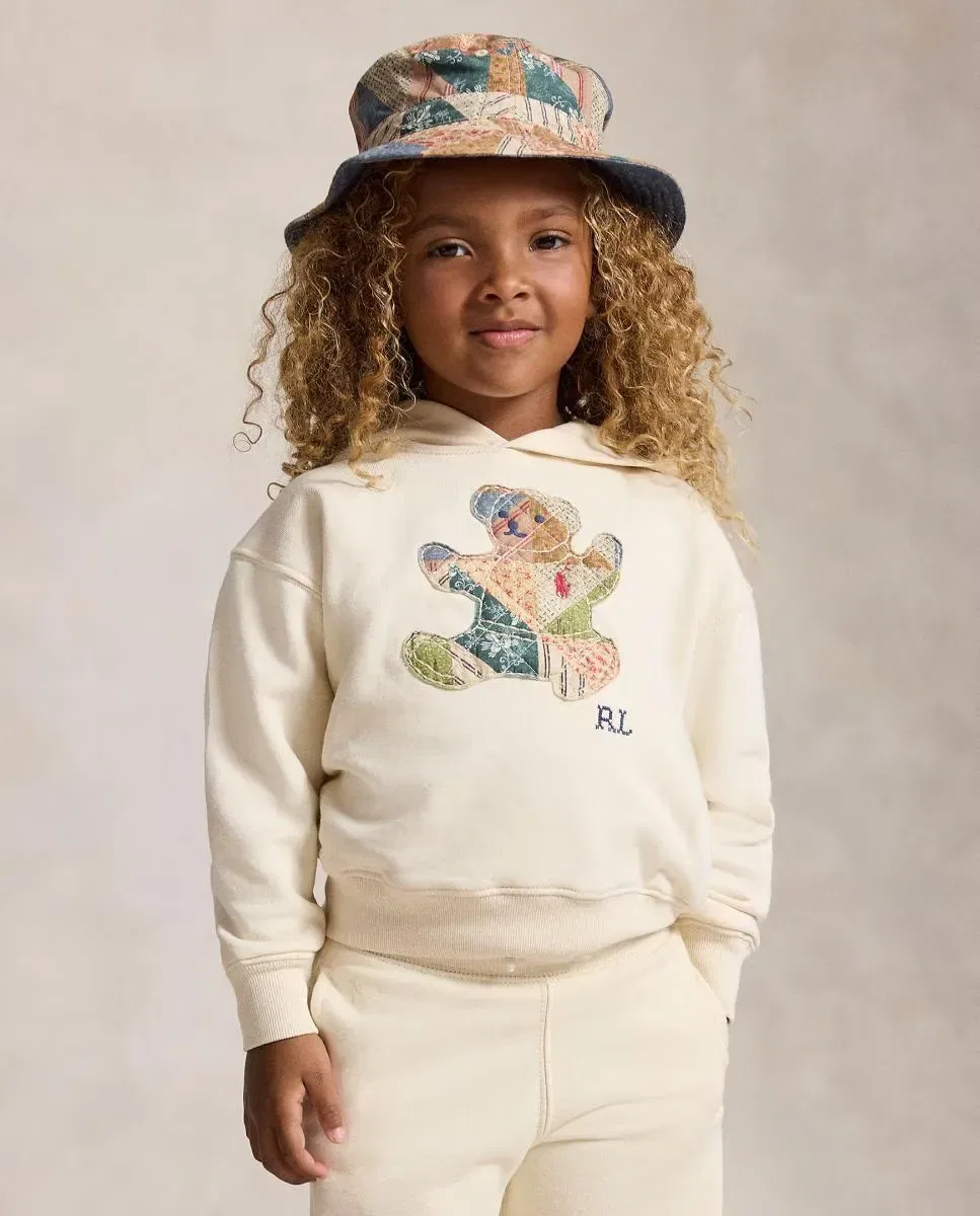 Детская худи для девочек с принтом Osito Polo Ralph Lauren, Crema