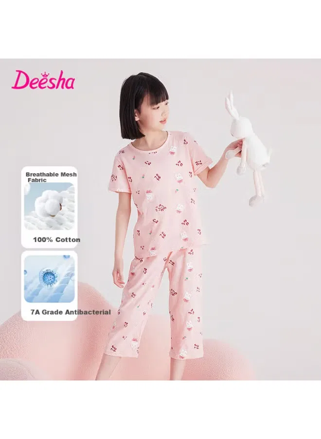 Комплект домашней одежды с цветочным принтом Easyto Deesha, светло-розовый