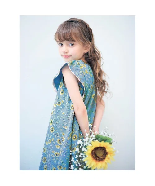 Детское платье с принтом, с длинным рукавом модель Sunflower GITA, Blue — фото 2
