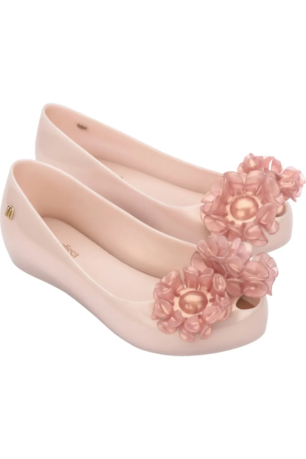 Туфли детские с цветочными аппликациями Mini Ultragirl Springtime Flat Mini Melissa, розовый
