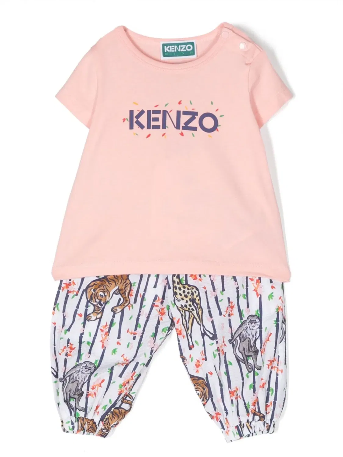 Брюки с тигровым принтом Kenzo, розовый