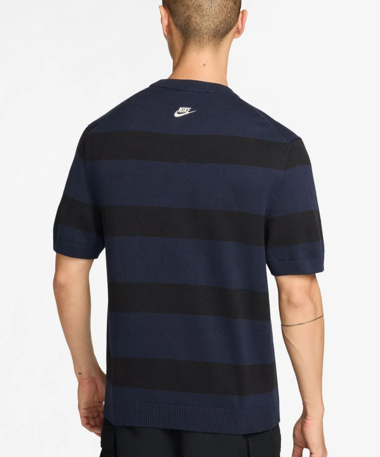 Мужской хлопковый свитер с коротким рукавом NIKE Club S/S Top NCC, Navy — фото 4