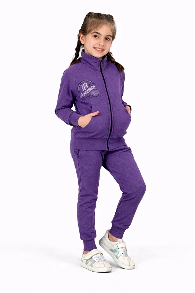 Детский спортивный костюм для девочек с длинным рукавом Shirly Iç Giyim, Purple — фото 2